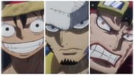 Luffy, Law, and Kid in the One Piece anime (Image via Toei Animation)
